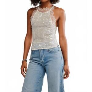 NEW FREE PEOPLE take me away cami top in icsicle combo